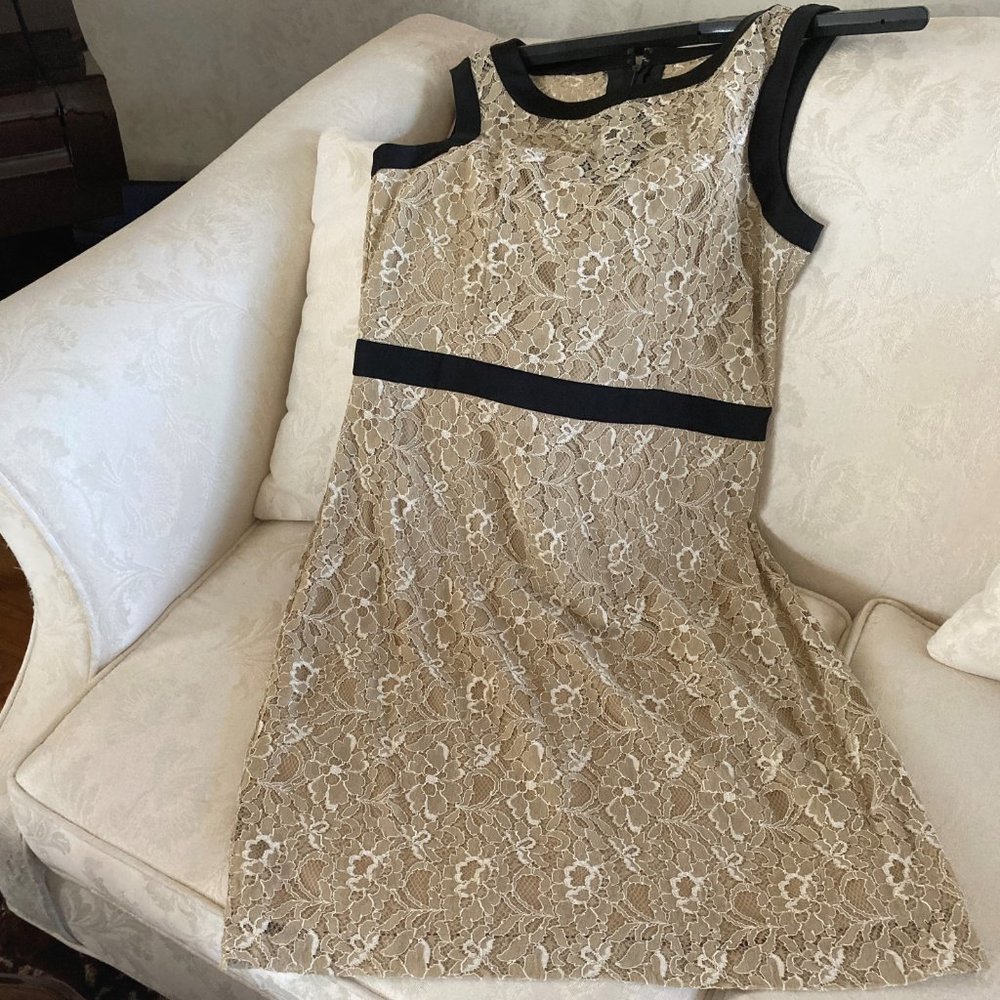 Max and Cleo Formal, Dress, Lined Lace in Beige